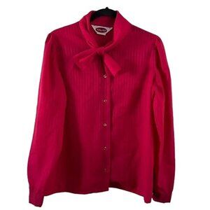 Ashley Hall Vintage Red Blouse Sz 14